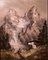 Artista italiano, Refugio de montaña con panorama de Pala Group, años 70, óleo sobre lienzo grande, enmarcado, Imagen 2
