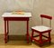 Italian Asylum Desk with Chair, 1950s, Set of 2, Image 4