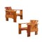 Pine Crate Wood Children's Chairs in the style of Gerrit Rietveld, 1980s, Set of 2 1