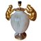 Lámpara de mesa Mid-Century de porcelana dorada de Antica Athena, Italia, Imagen 3