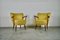 Cocktail Armchairs in Yellow, 1950s, Set of 2 1
