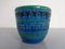 Blauer italienischer Rimini Keramik Übertopf von Aldo Londi für Bitossi, 1960er 1