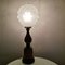 Mid-Century Wood Wooden & Bubble Glass Buffet Table Lamp, 1970s 3