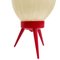 Lámpara de mesa trípode atómica era espacial en forma de tulipán rojo de Hercules, años 60, Imagen 11
