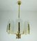 Mid-Century Hanging Lamp in Brass and Glass, 1970s 1