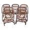 Rattan Armchairs, 1950s, Set of 5 1