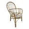 Rattan Sessel & Tisch, 1960er, 3er Set 6