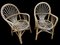 Rattan Armchairs & Table, 1960s, Set of 3 5
