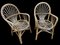 Rattan Sessel & Tisch, 1960er, 3er Set 5