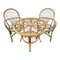 Rattan Armchairs & Table, 1960s, Set of 3 3
