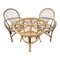 Rattan Armchairs & Table, 1960s, Set of 3, Image 3