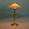 Lampada da tavolo grande in ottone e vetro, anni '70, Immagine 6
