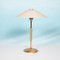 Large Table Lamp in Brass & Glass, 1970s 9