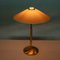 Lampada da tavolo grande in ottone e vetro, anni '70, Immagine 17