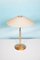 Lámpara de mesa grande de latón y vidrio, años 70, Imagen 15