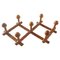 Brown Wooden Wall Mounted Coat Rack, 1950s 1