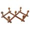 Brown Wooden Wall Mounted Coat Rack, 1950s, Image 1