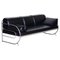 Bauhaus Black Leather and Tubular Chrome Sofa by Robert Slezák, 1930s 1