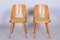 Chaises Mid-Century en Hêtre Marron et Jaune par Oswald Haerdtl, République Tchèque, 1950s, Set de 4 6