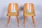 Tschechische Mid-Century Stühle aus brauner & gelber Buche von Oswald Haerdtl, 1950er, 4er Set 6