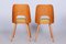Mid-Century Czech Brown and Yellow Beech Chairs by Oswald Haerdtl, 1950s, Set of 4 8