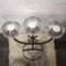 Vintage Swedish Iron 3-Arm Candelabra with Glass Inserts, 1970s 4