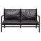 Two-Seater Sofa in Black Leather and Oak by Space Copenhagen for Stellar Works, 2018 1