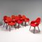 Red Dining Chairs by Eero Saarinen for Vitra, 2000s, Set of 7 3