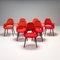 Sedie da pranzo rosse di Eero Saarinen per Vitra, inizio XXI secolo, set di 7, Immagine 2