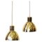 Coneshaped Brass Lamp Pendant Florina T618 from Hans-Agne Jakobsson Ab Markaryd, 1960s, Set of 2 1