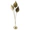 Italian Leaf Shaped Floor Lamp in Brass with Three Lights, 1970s 1