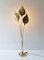 Italian Leaf Shaped Floor Lamp in Brass with Three Lights, 1970s 8