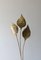 Italian Leaf Shaped Floor Lamp in Brass with Three Lights, 1970s 4