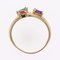 18 Karat Modern Amethyst, Emerald Tourmaline Yellow Gold Ring, Image 12