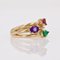 18 Karat Modern Amethyst, Emerald Tourmaline Yellow Gold Ring, Image 8