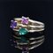 18 Karat Modern Amethyst, Emerald Tourmaline Yellow Gold Ring 5