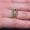 18 Karat Modern Amethyst, Emerald Tourmaline Yellow Gold Ring 9