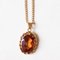 Vintage 18k Yellow Gold Orange Sapphire Pendant Necklace & 18k Yellow Gold Chain, 1990s 1