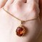 Vintage 18k Yellow Gold Orange Sapphire Pendant Necklace & 18k Yellow Gold Chain, 1990s 3