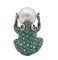 Emeralds, Yellow Sapphires, Pearl, Rose Gold & Silver Frog Shape Ring 5