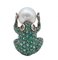 Emeralds, Yellow Sapphires, Pearl, Rose Gold & Silver Frog Shape Ring, Image 5