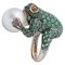 Emeralds, Yellow Sapphires, Pearl, Rose Gold & Silver Frog Shape Ring, Image 1