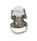 Emeralds, Yellow Sapphires, Pearl, Rose Gold & Silver Frog Shape Ring 4