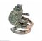 Anillo camaleón tsavorita, zafiros, diamantes, oro rosa y plata, Imagen 3