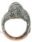 Tsavorite, Sapphires, Diamonds, Rose Gold and Silver Chameleon Ring 2