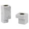 Handmade Squared Candleholders in White Carrara Marble and Brass from Fiam, Set of 2 1
