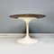 Space Age Italian White Cream Plastic & Wood Round Dining Table, 1970s 4