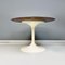 Space Age Italian White Cream Plastic & Wood Round Dining Table, 1970s, Image 4
