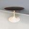 Space Age Italian White Cream Plastic & Wood Round Dining Table, 1970s 2