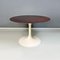 Space Age Italian White Cream Plastic & Wood Round Dining Table, 1970s, Image 3